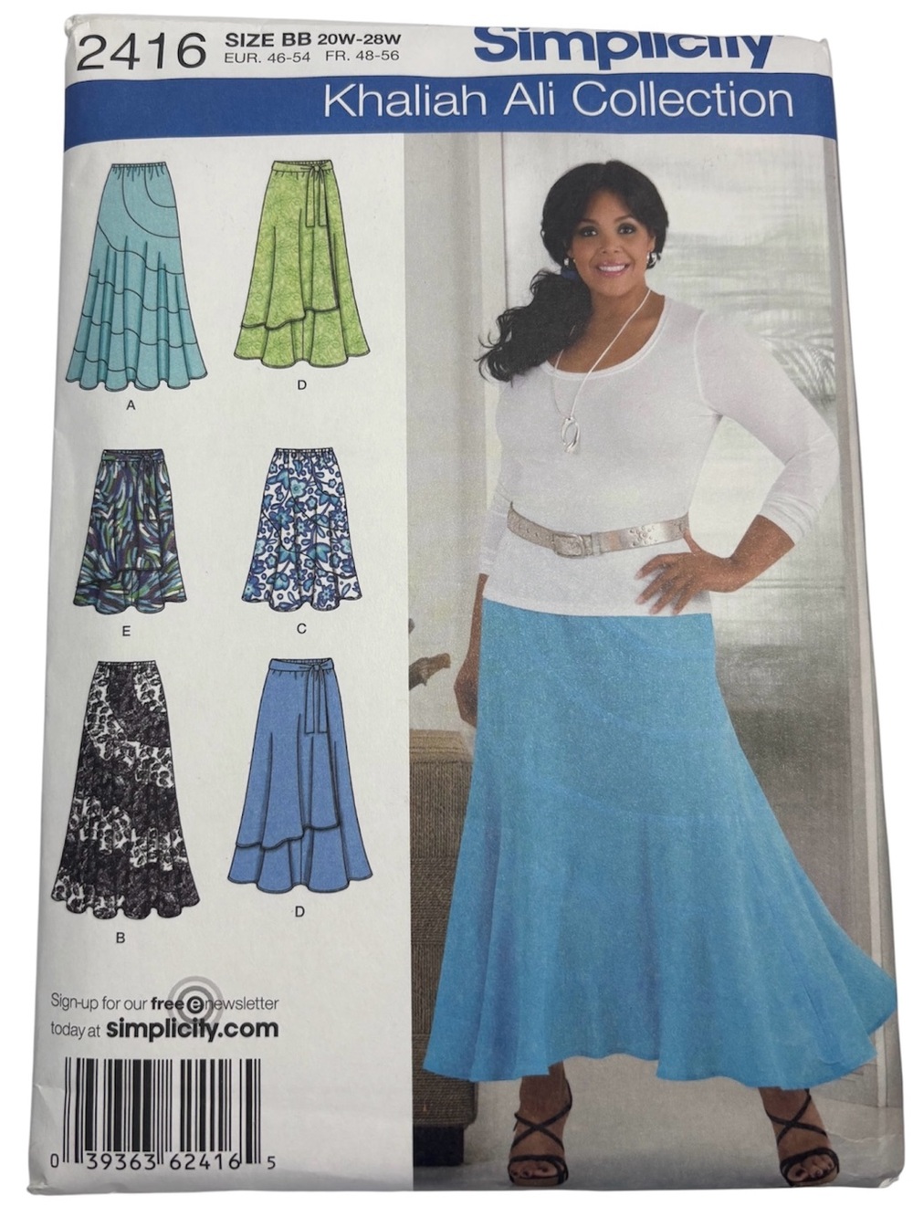 Khaliah Ali Collection Plus Size Maxi Skirt Sewing Pattern UNCUT 20W-28W